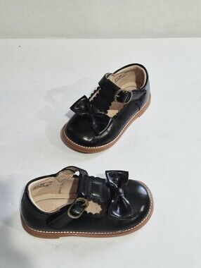 KIDERENCE Baby Girl Black Bow Mary Jane Shoes